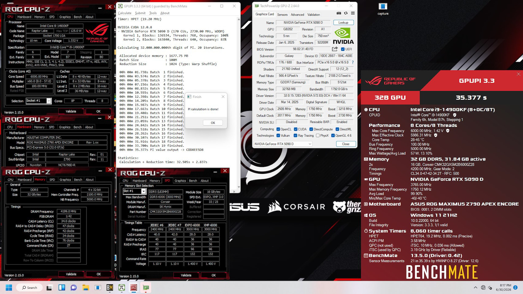 NVIDIA GeForce RTX 5090D 超频至 4 GHz，采用液氮系统