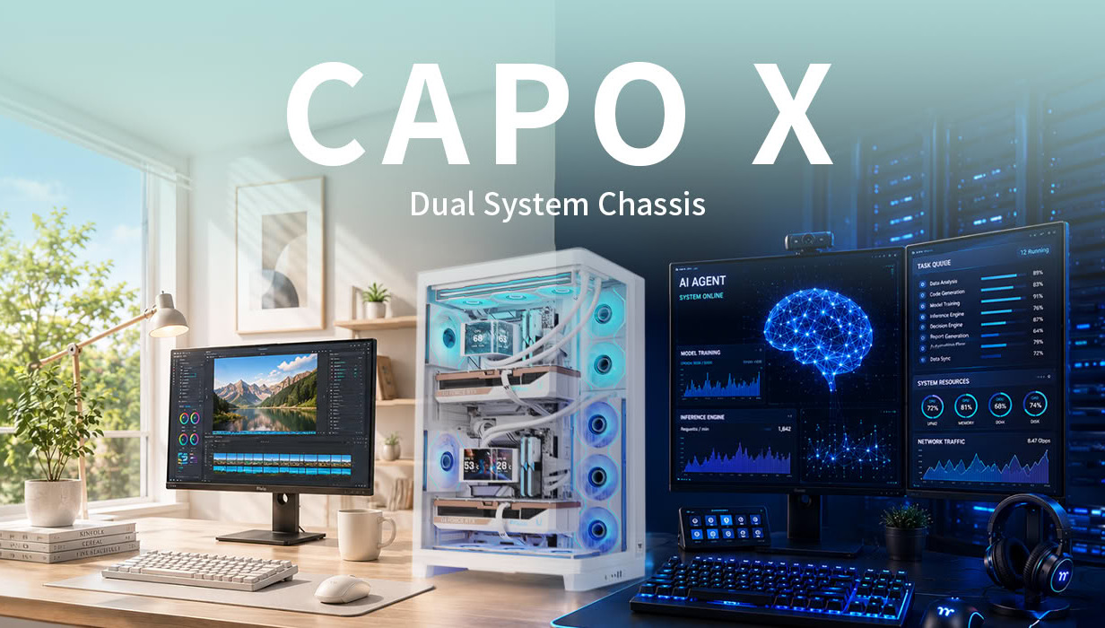 Thermaltake 发布 双系统全塔机箱新品CAPO X
