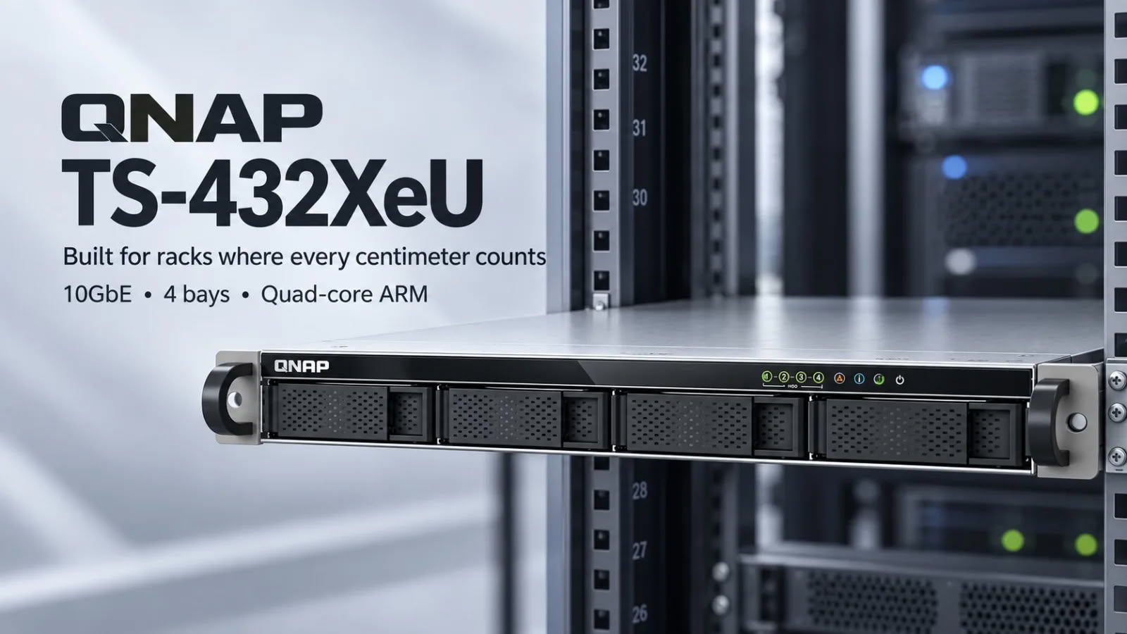 QNAP发布紧凑型TS-432XeU短深度10 GbE/2.5 GbE四核ARM NAS